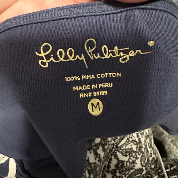 Lilly Pulitzer navy dress with white piping in size Medium. EUC. - Picture 10 of 13